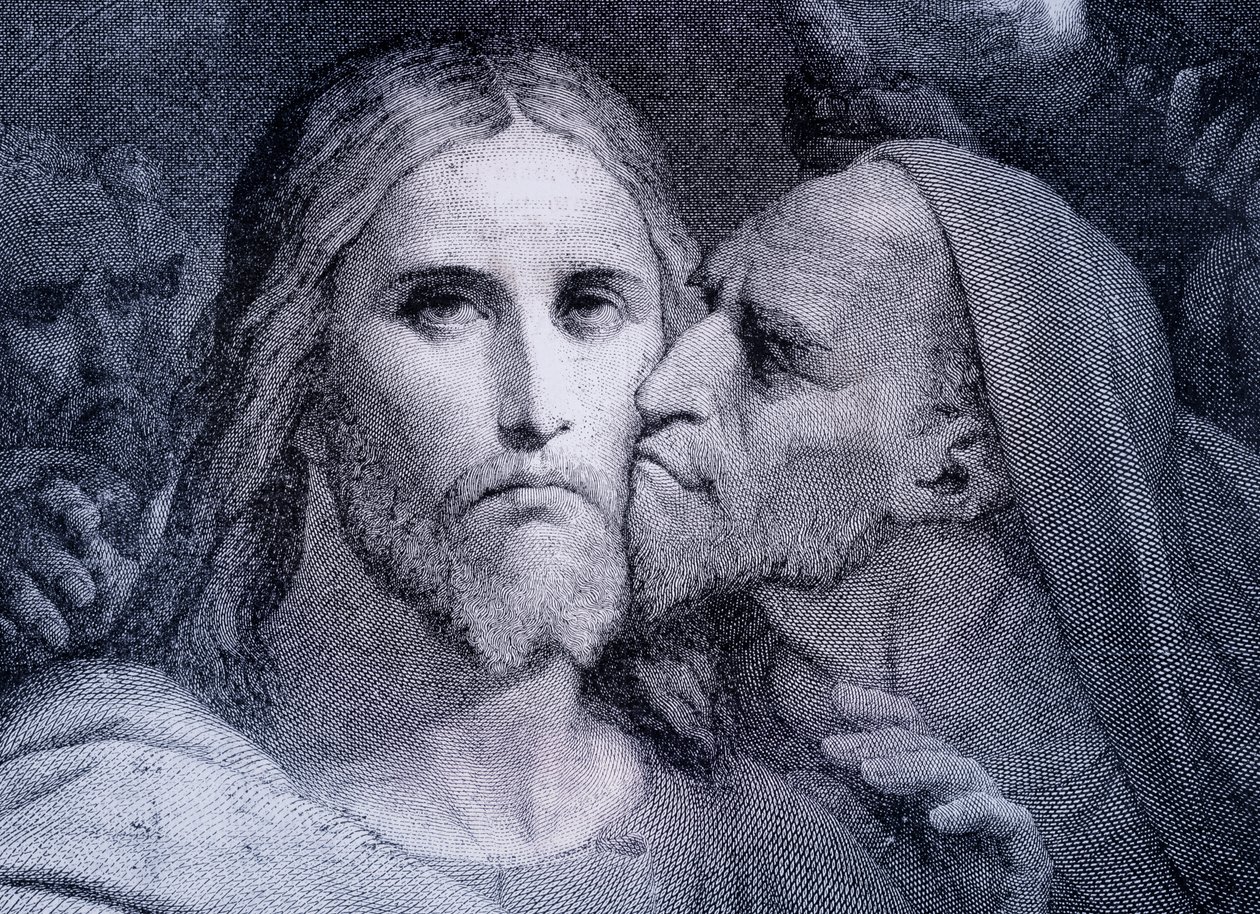 El Beso - Judas Iscariote besa a Jesucristo en el Jardín de Getsemaní, de 