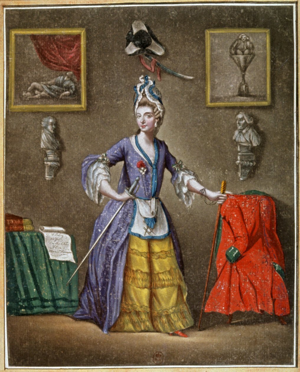 El Caballero de Eon, vestido de mujer de Unbekannter Künstler
