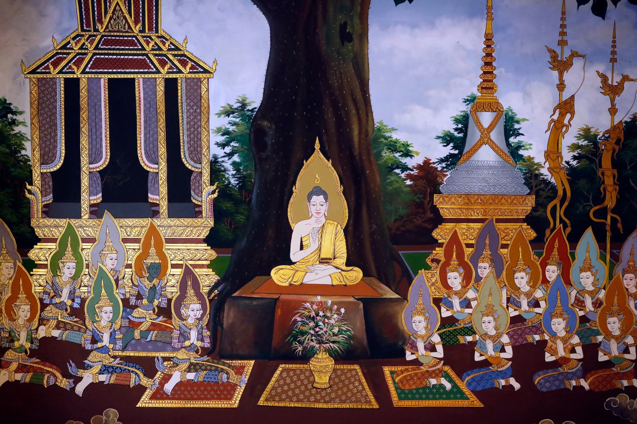 La vida de Buda, fresco mural, templo de Wat Botum, Phnom Penh, 2022 (foto) de Unbekannter Künstler
