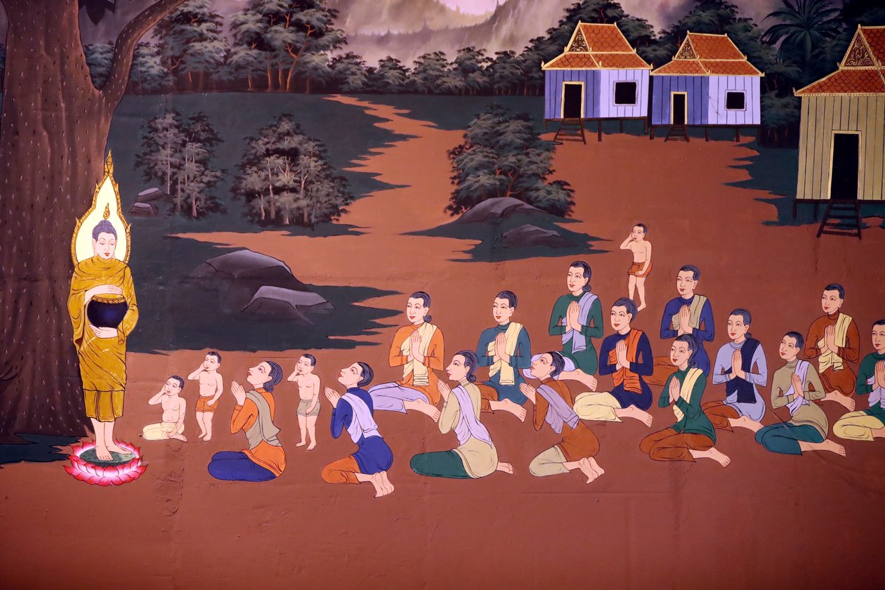 La vida de Buda, fresco mural, templo de Wat Botum, Phnom Penh, 2022 (foto) de Unbekannter Künstler