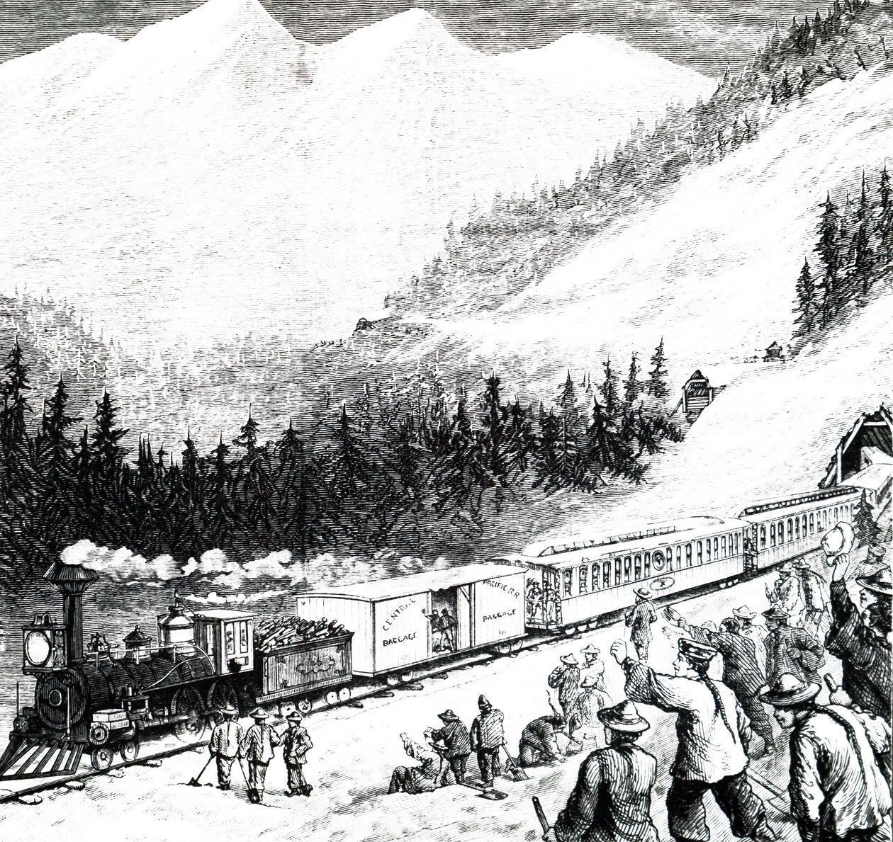 El ferrocarril del Pacífico en las montañas de Sierra Nevada de Unbekannt