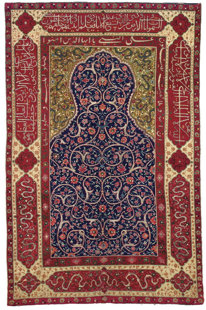 La alfombra de oración "Topkapi" de Pérez, Isfahan, Persia Central, siglos XVI o XVII de Unbekannt