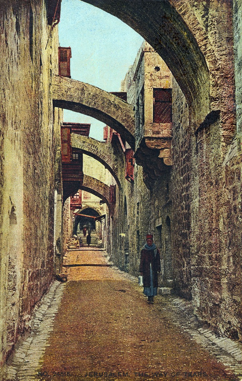 El Vía Crucis, Jerusalén, principios del siglo XX (tarjeta postal) de Unbekannter Künstler