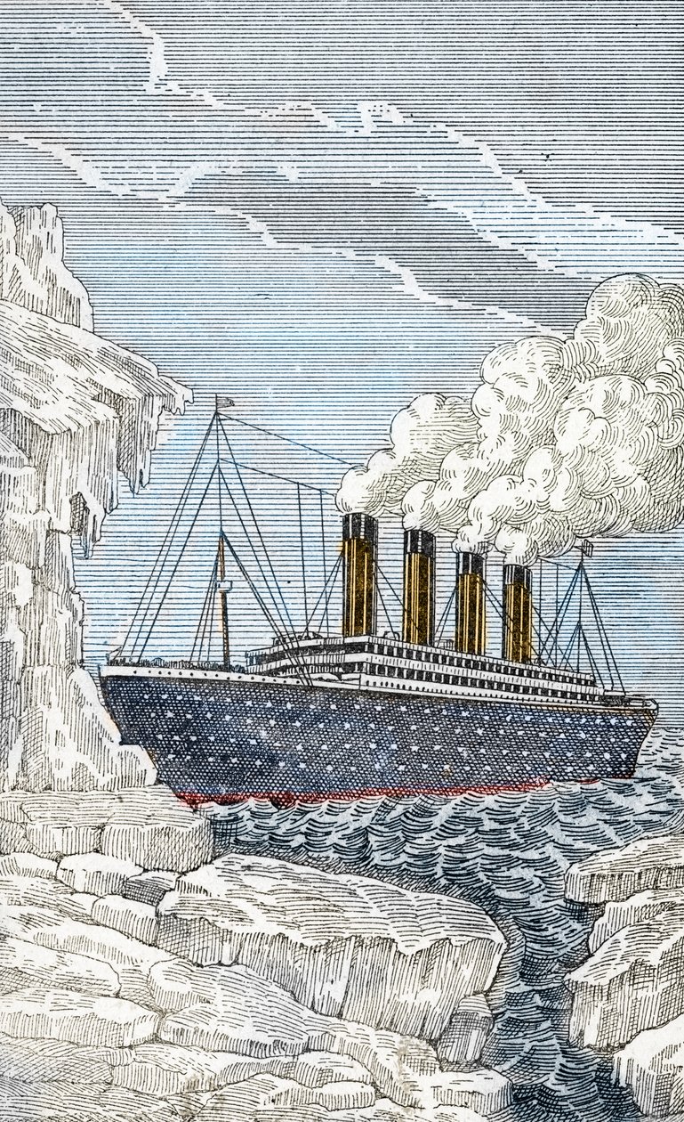El transatlántico Titanic chocó contra un iceberg el 14 de abril de Unbekannter Künstler