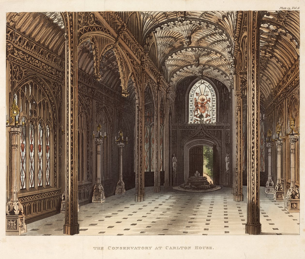 El conservatorio de Carlton House, Pall Mall, Londres, hacia 1810 de Unbekannter Künstler