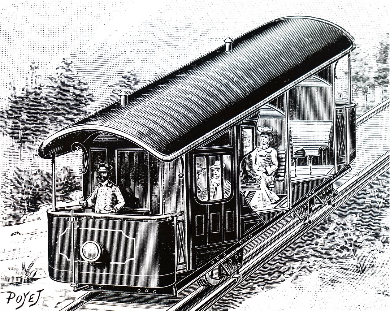 El coche eléctrico en el funicular del Vesubio de Unbekannt