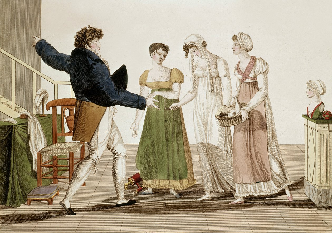 La modista en la época del I Imperio en Francia (1804-1815), grabado de Unbekannter Künstler