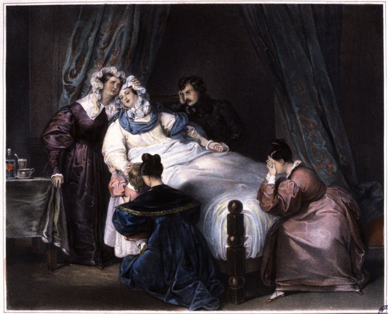 La pérdida irreparable, incluso muerto en el parto, c.1840 (litografía) de Unbekannter Künstler