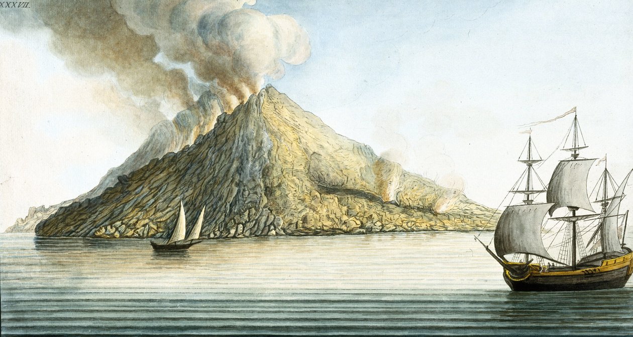La isla de Stromboli, Sicilia de Unbekannter Künstler