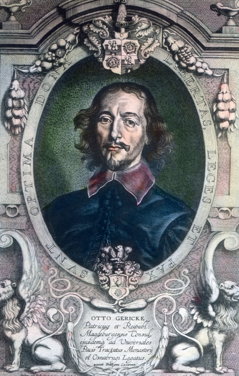 El alcalde de la ciudad de Magdeburgo, Otto von Guericke, también fue conocido como político, abogado, físico e inventor de Unbekannter Künstler