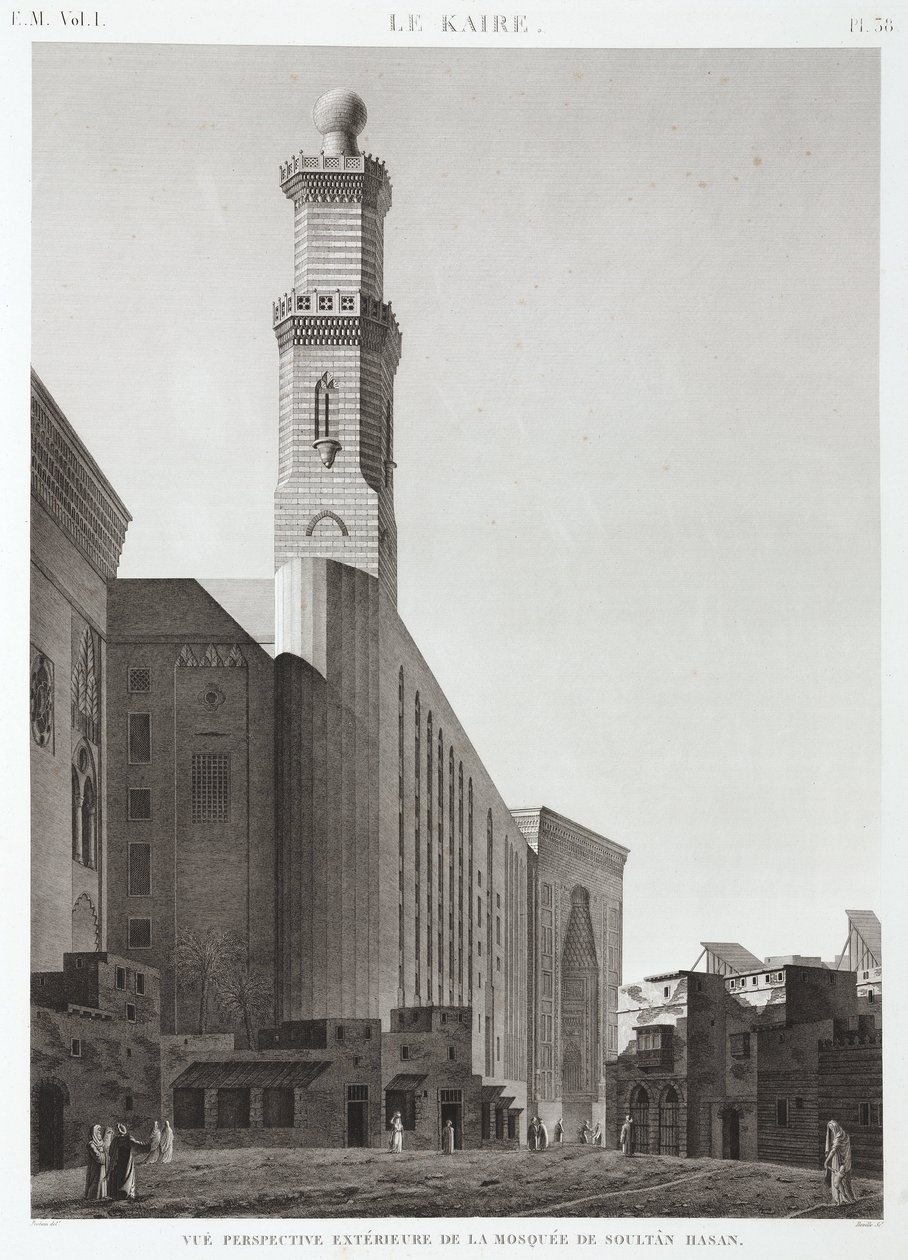 La mezquita del sultán Hassan, El Cairo, Egipto, c. 1798 de Unbekannt
