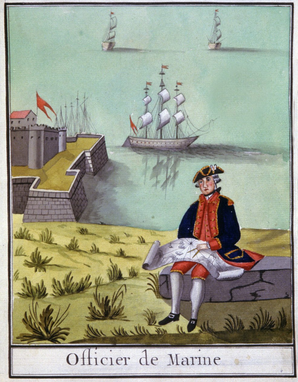 El oficial de marina de Unbekannter Künstler