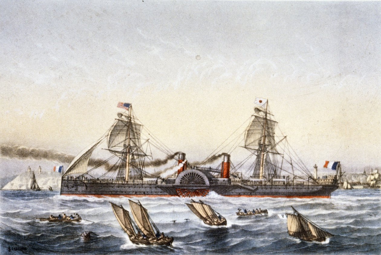 El velero y barco de vapor Washington de Unbekannter Künstler