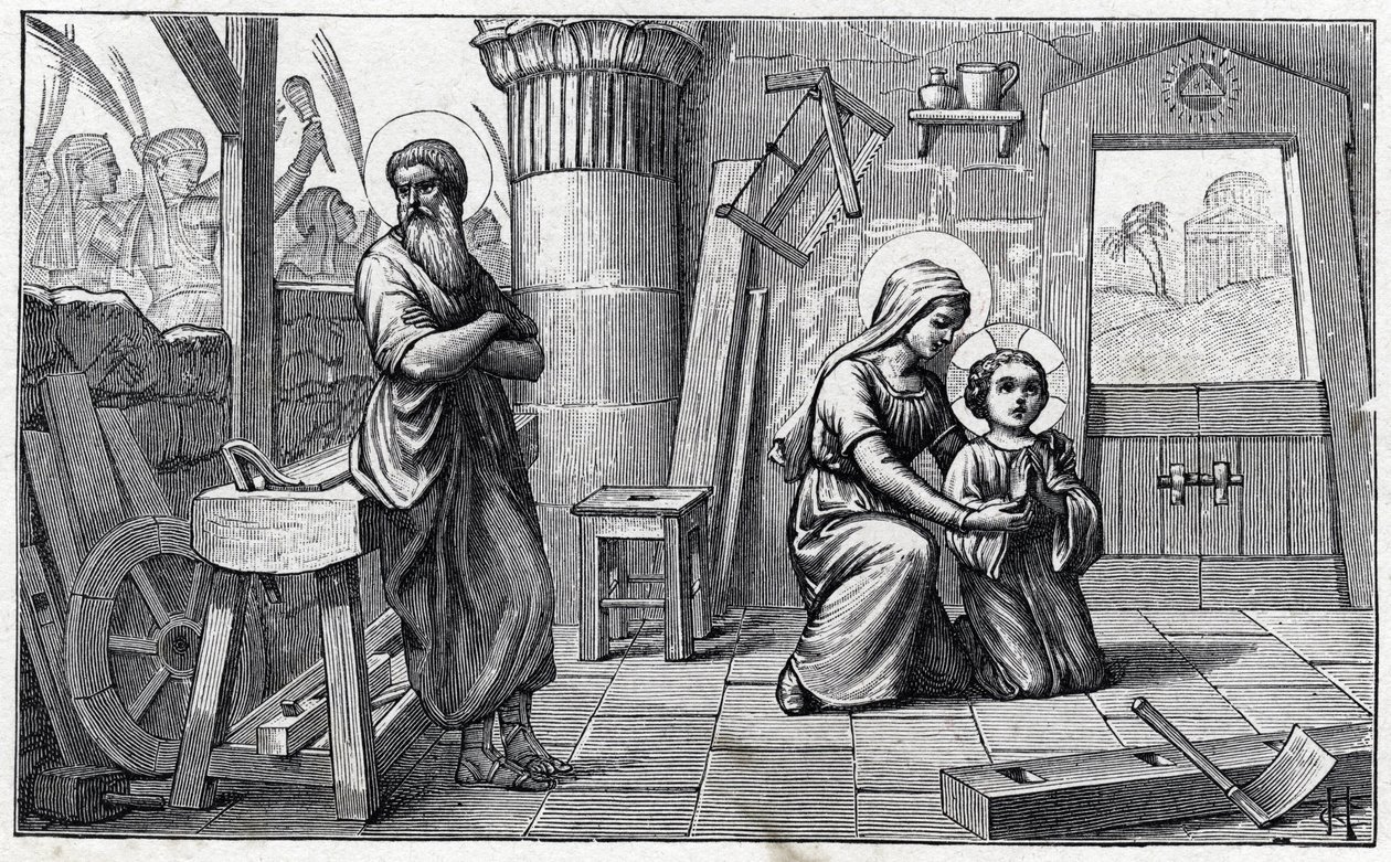 La estancia en Egipto. Abecedario del niño Jesús. Edición de 1932. Tallas en madera firmadas H G. Colección particular de Unbekannter Künstler