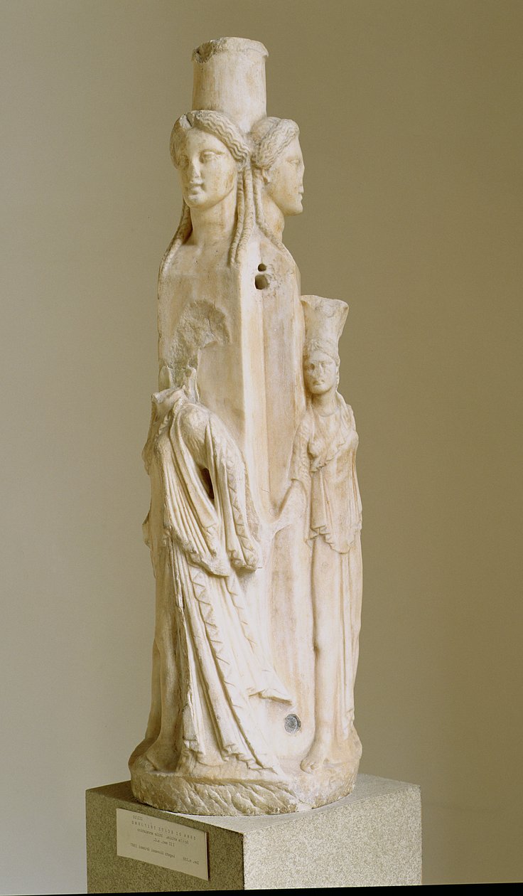Hermes triforme de Hécate, escultura de mármol, período Ático, siglo III de Unbekannt