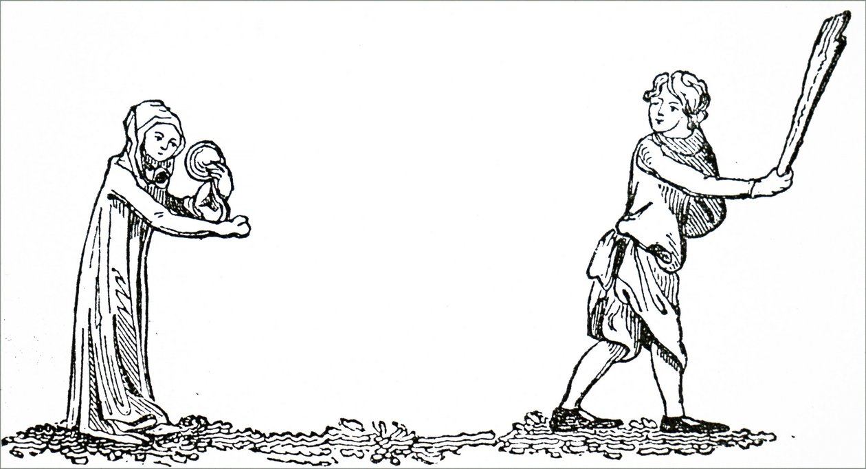 Dos niños jugando un juego conocido como 