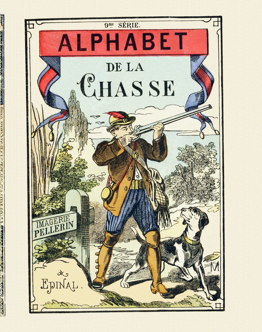 Un cazador y su perro - Portada de El Alfabeto de la Caza - Imagerie Pellerin, Épinal, s. d. - 16 páginas - 9ª serie, c.1890 de Unbekannt