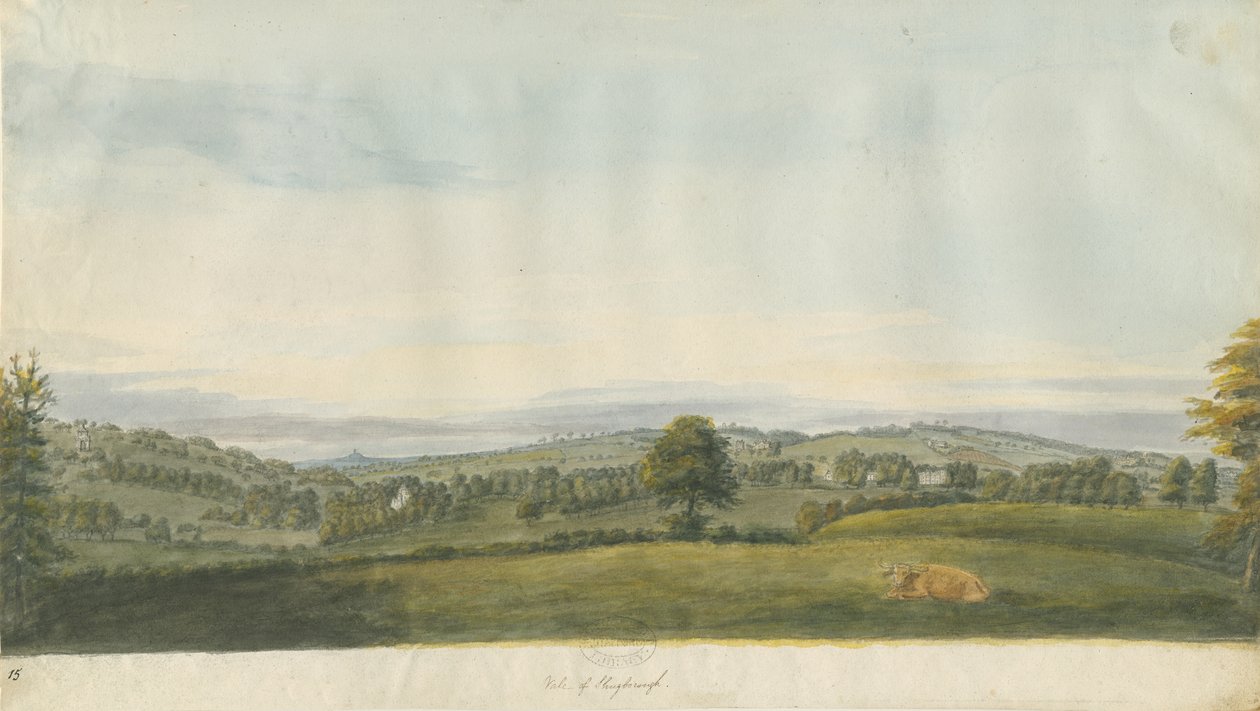 Valle de Shugborough: acuarela, nd [finales del siglo XVIII] de Unbekannt