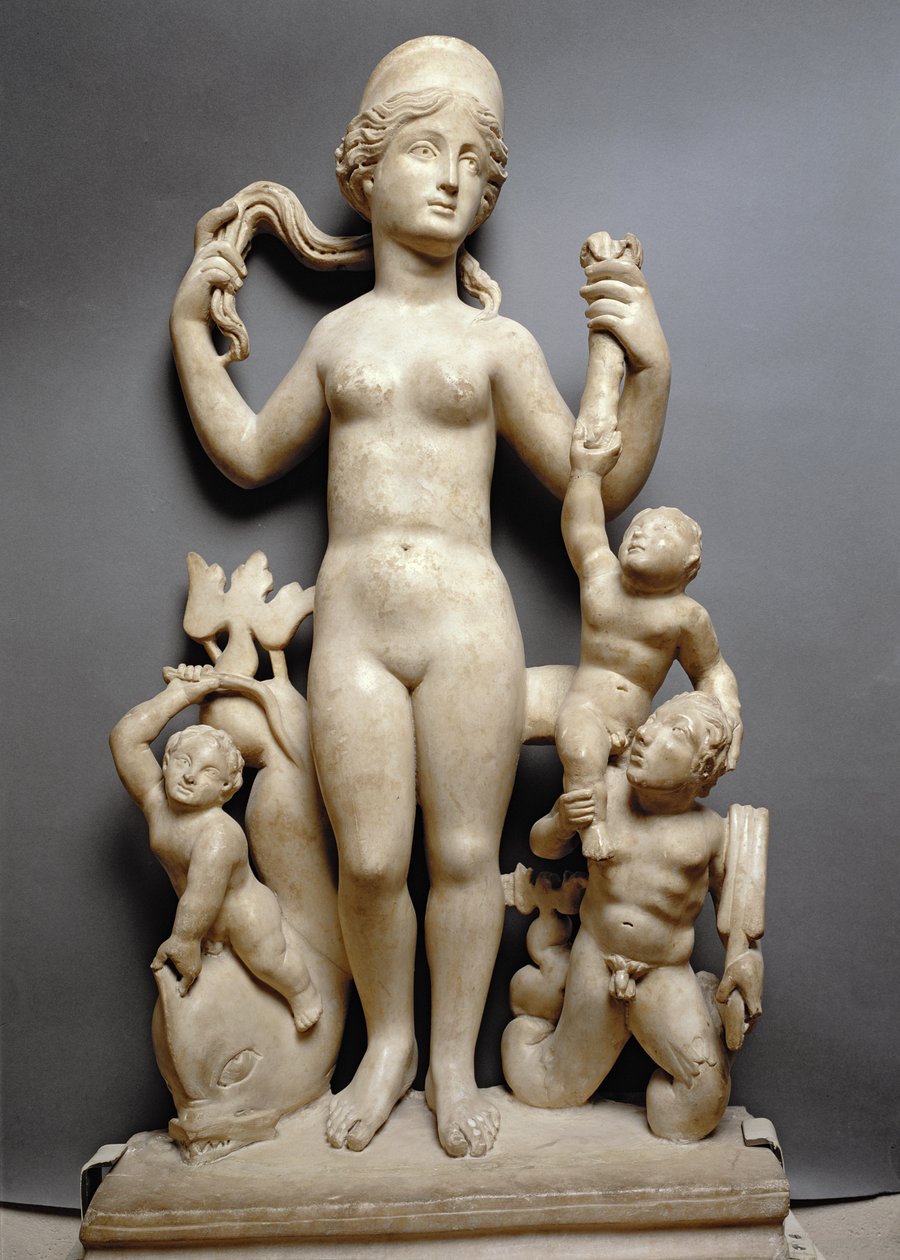 Venus con putti, un tritón y un delfín de Unbekannt