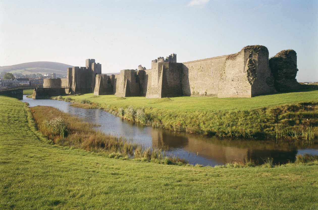 Vista del Castillo de Caerphilly, Glamorgan, Gales, construido entre 1268-77 de Unbekannt