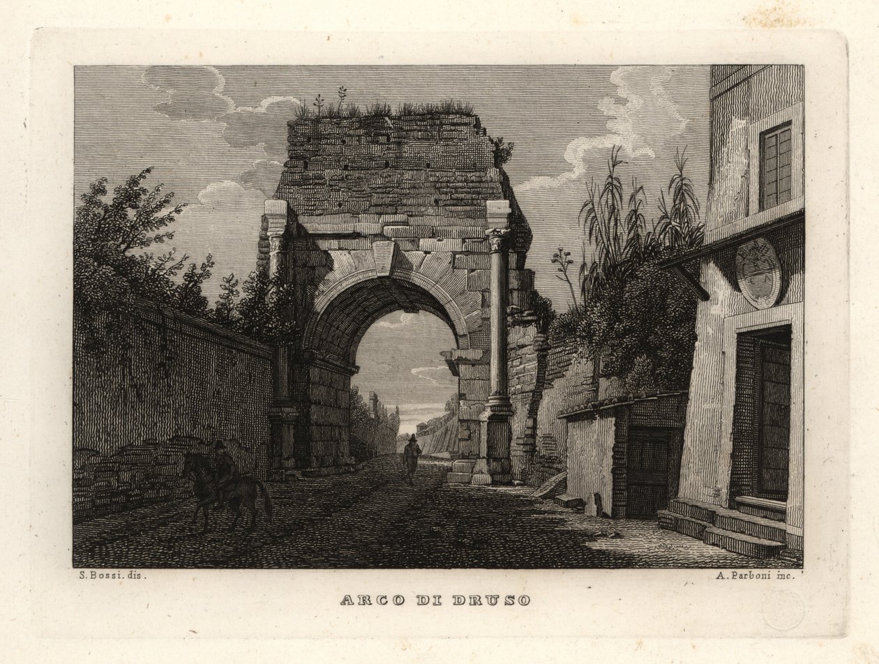 Vista del Arco de Druso, Roma de Unbekannt
