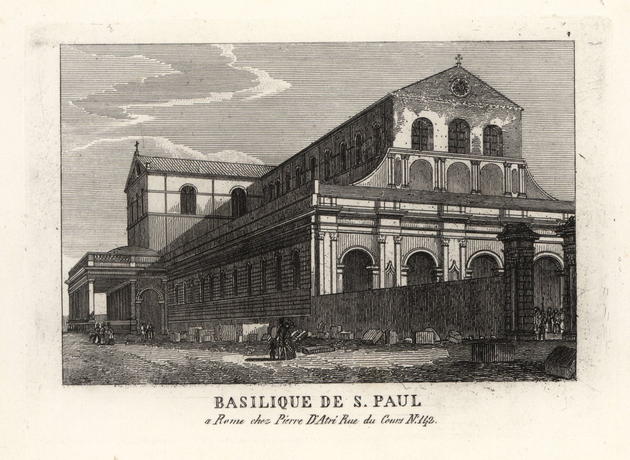 Vista de la Basílica de San Pablo Extramuros, Roma de Unbekannt