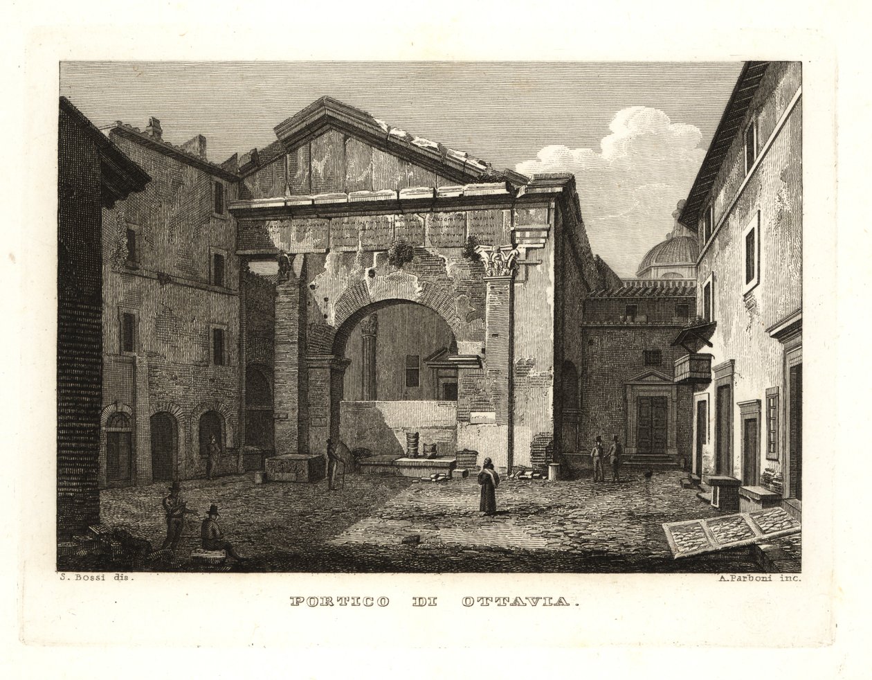 Vista del Pórtico de Octavia, Roma de Unbekannt