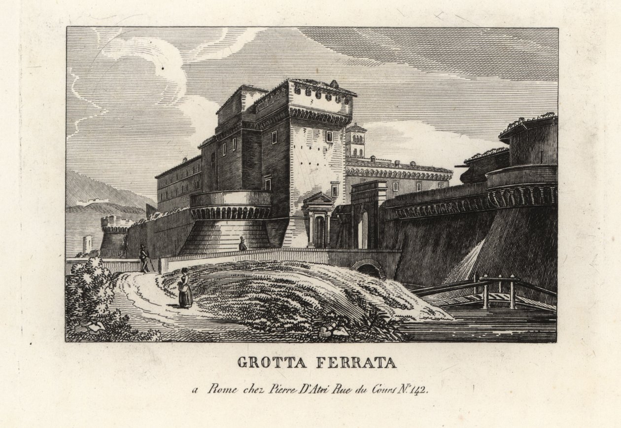 Vista del castillo romano de Grottaferrata, Roma de Unbekannt