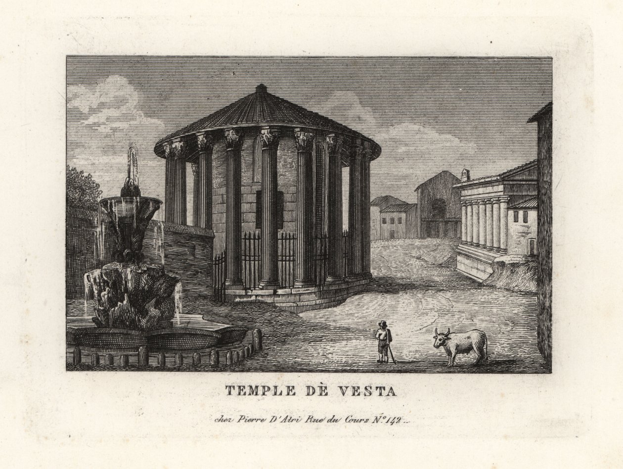 Vista del Templo de Vesta, Roma de Unbekannt