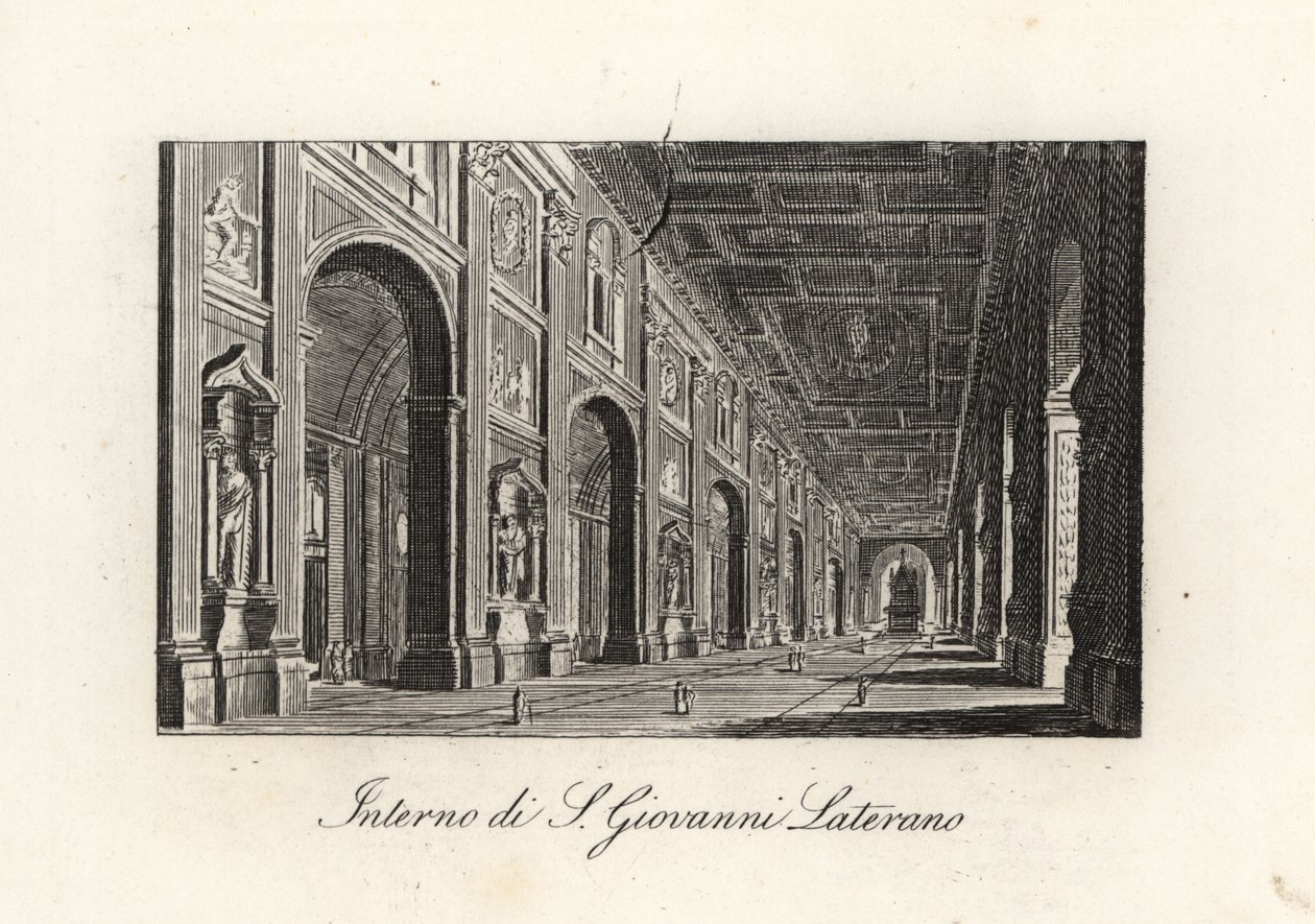 Vista del interior de la Archibasílica de San Juan de Letrán, S. Giovanni Laterano, Roma de Unbekannt