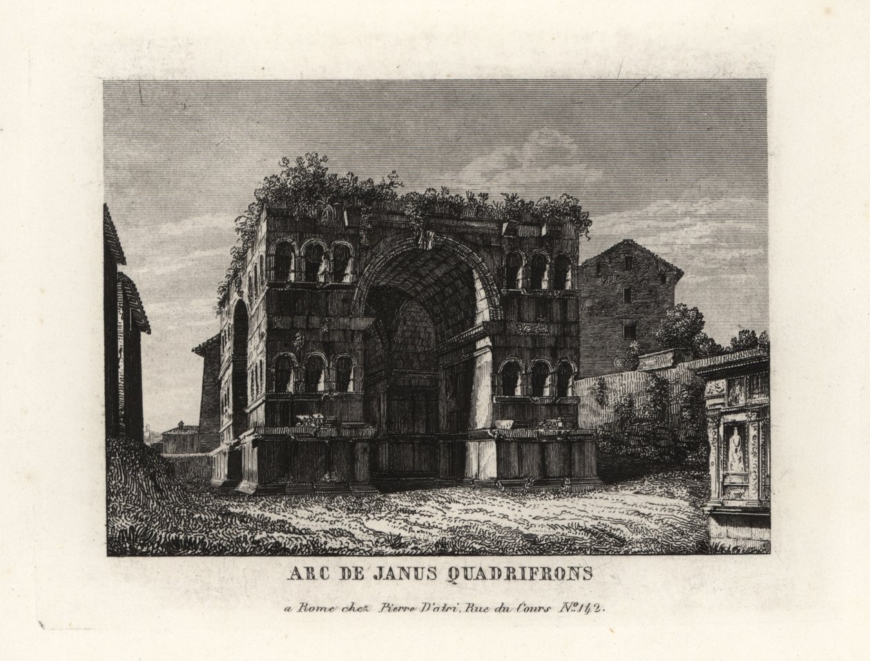 Vista de las ruinas del Arco de Jano Cuadrifronte, Roma de Unbekannt