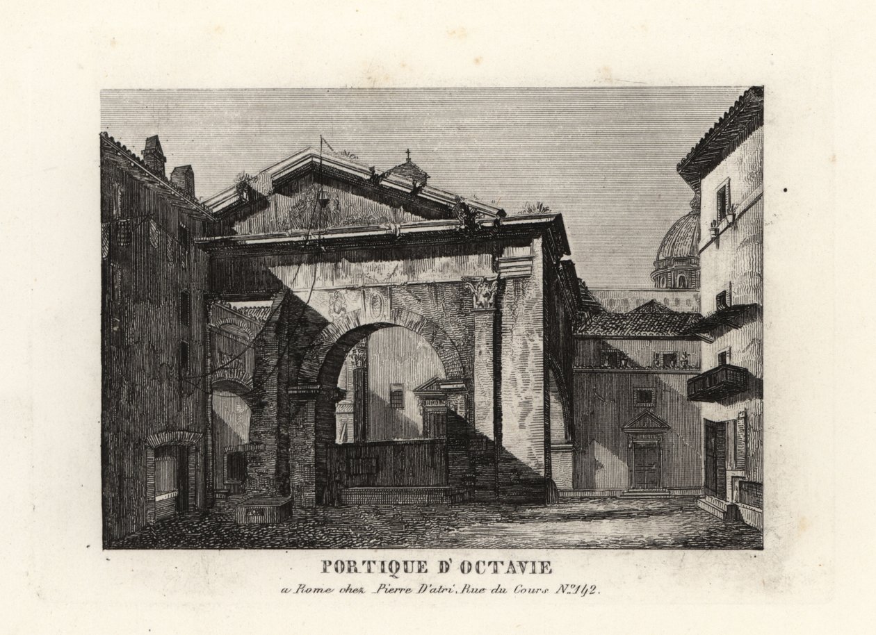 Vista de las ruinas del Pórtico de Octavia, Roma de Unbekannt