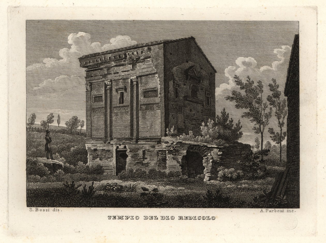 Vista de las ruinas de la Tumba de Annia Regilla en el Parque Caffarella, Roma de Unbekannt