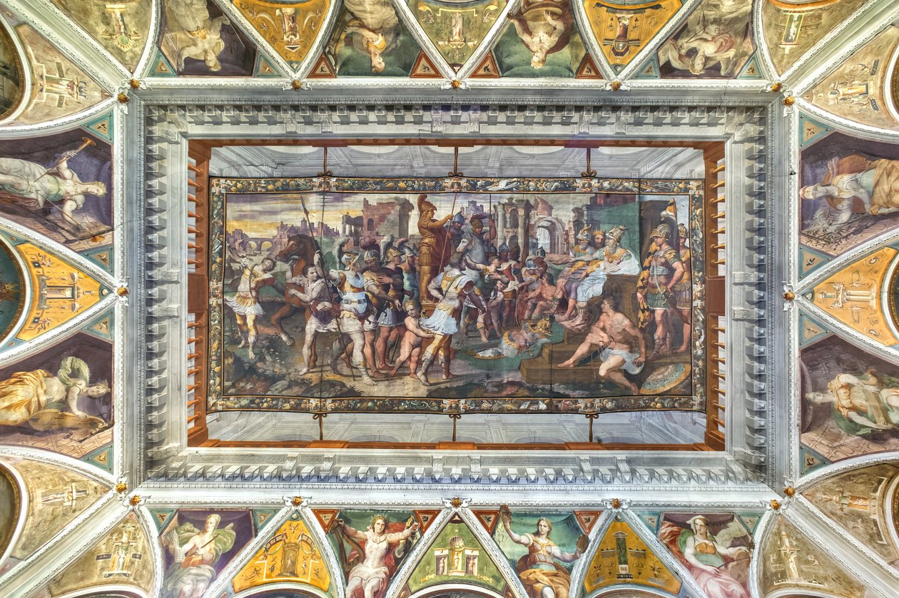 Vista del valut de la Sala de Ulises, Palazzo della Prefettura, Bérgamo, Italia (foto) de Unbekannter Künstler
