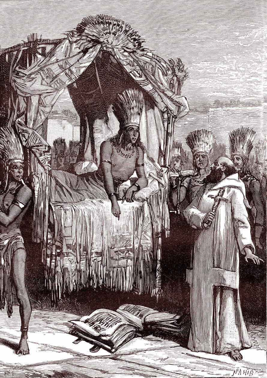 Vincent de Valverde y ATAHUALPA de Unbekannter Künstler