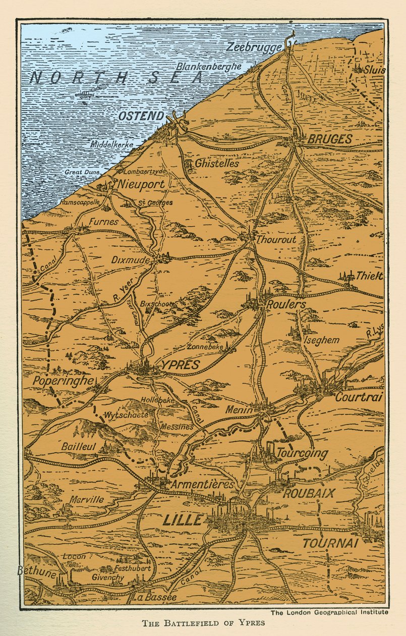 Campo de batalla de Ypres de la Primera Guerra Mundial de Unbekannter Künstler