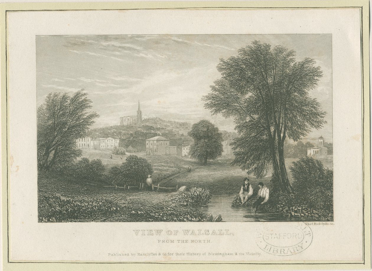 Ciudad de Walsall - Vista norte: grabado, nd [siglo XIX] de Unbekannt