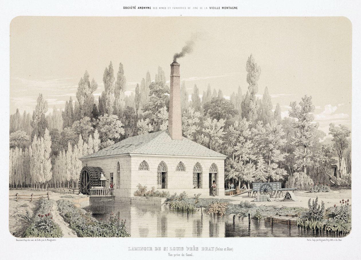 Energía Hidráulica, Pre-1900. Laminador de zinc, Saint Louis, cerca de Bray, Francia de Unbekannt