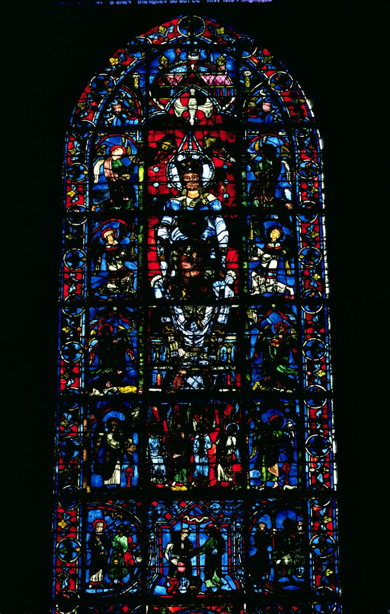 Ventana que representa a Notre Dame de la Belle Verriere en el coro sur de Unbekannt