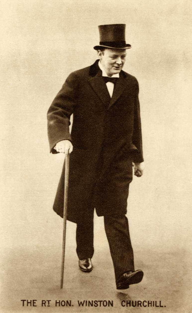 Winston Churchill visita al Primer Ministro Herbert Henry Asquith el lunes 26 de 1914 (foto b/n) de Unbekannter Künstler