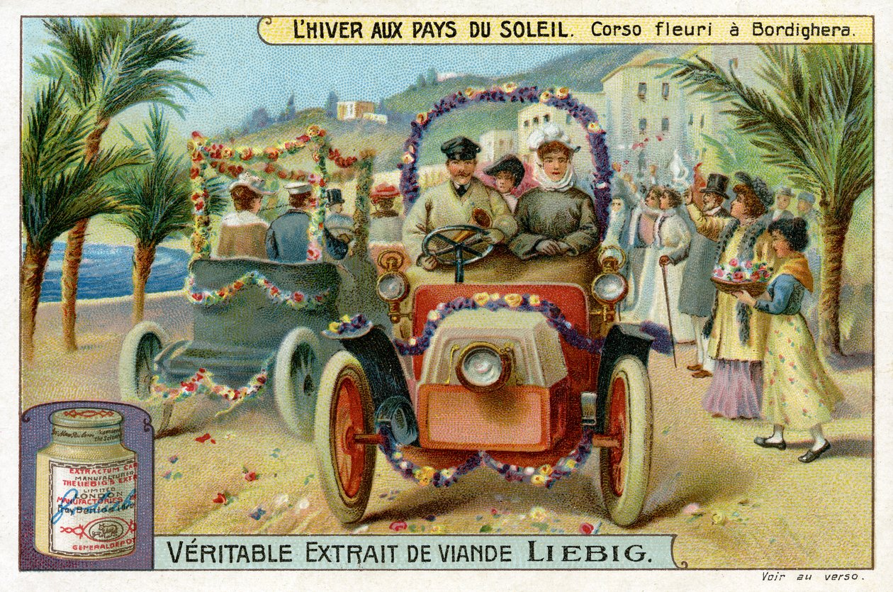 Invierno al sol: Desfile floral en Bordighera, Italia de Unbekannter Künstler