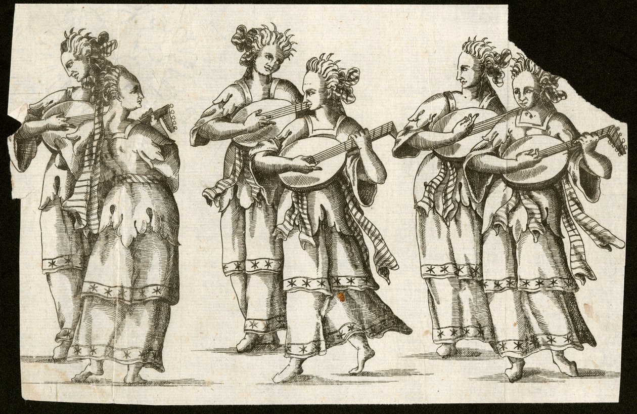 Mujeres tocando laúd de Unbekannt