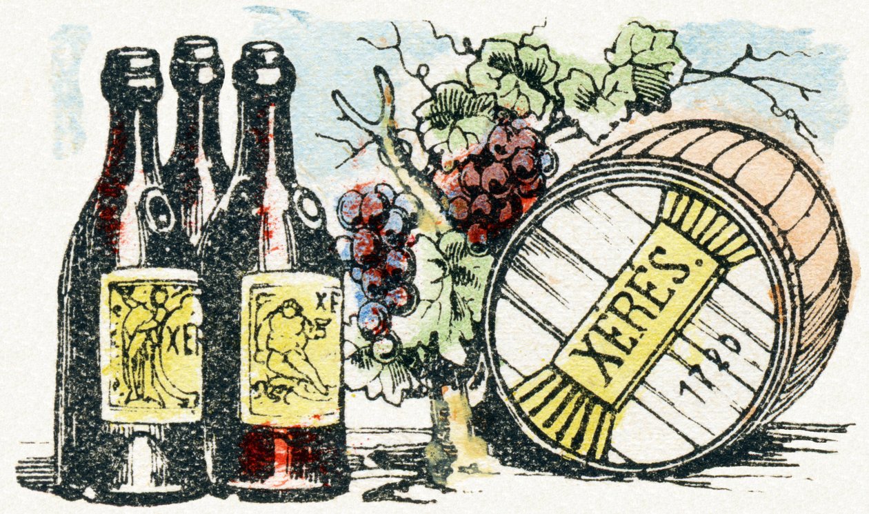 X - Jerez - Alfabeto de entretenimiento infantil circa 1890 (litografía) de Unbekannt