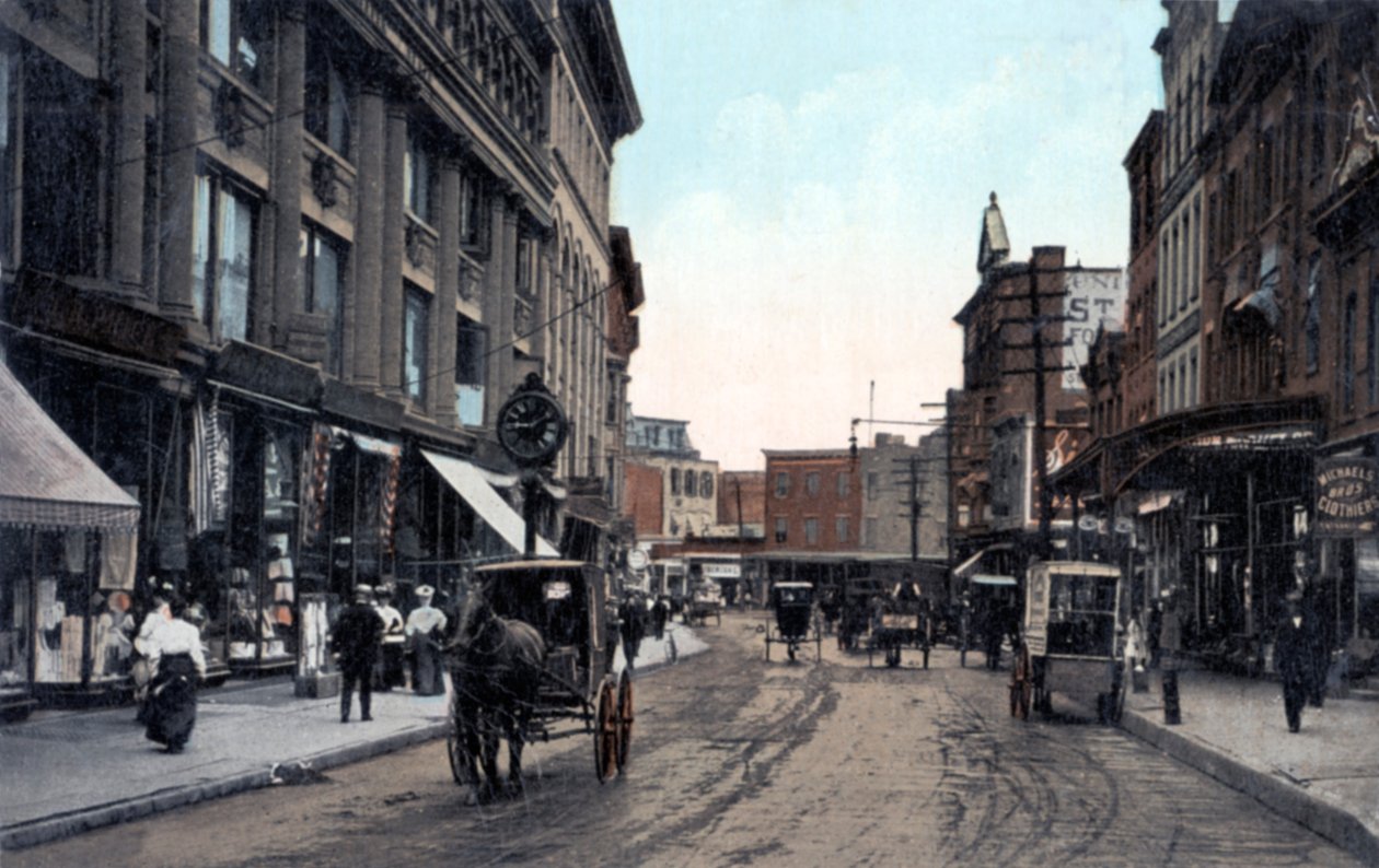 Yonkers, Nueva York - North Broadway Street en la ciudad al norte del Bronx, Nueva York, principios del siglo XX (tarjeta postal) de Unbekannter Künstler