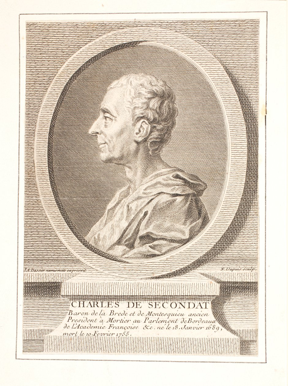 Charles-Louis de Secondat, barón de La Brède y Montesquieu de Unbekannter Stecher