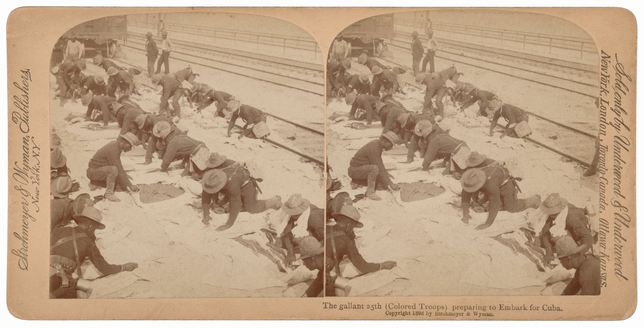 "El Gallant 25 preparándose para embarcar hacia Cuba",1898 (foto) de Underwood & Underwood