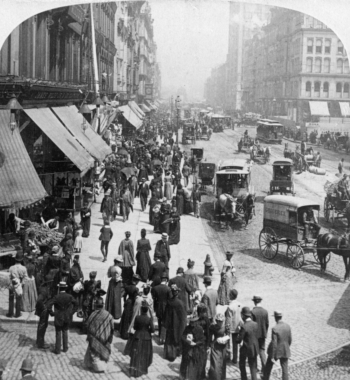 Escena de una calle en Chicago, Illinois, EE.UU., 1896 de Underwood and Underwood