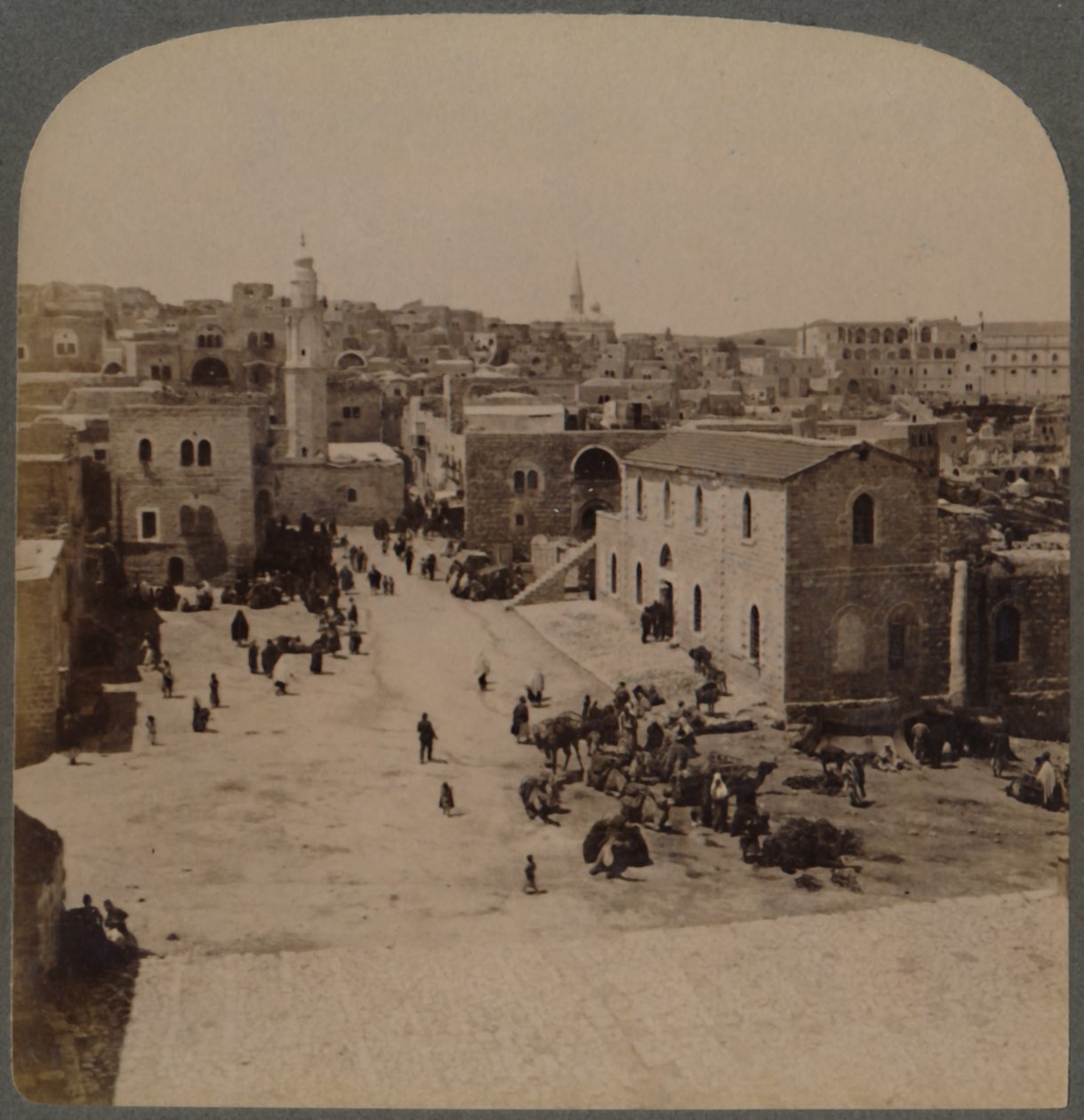 Belén de Judea, el lugar de nacimiento de Jesús, Palestina, 1896 de Underwood and Underwood