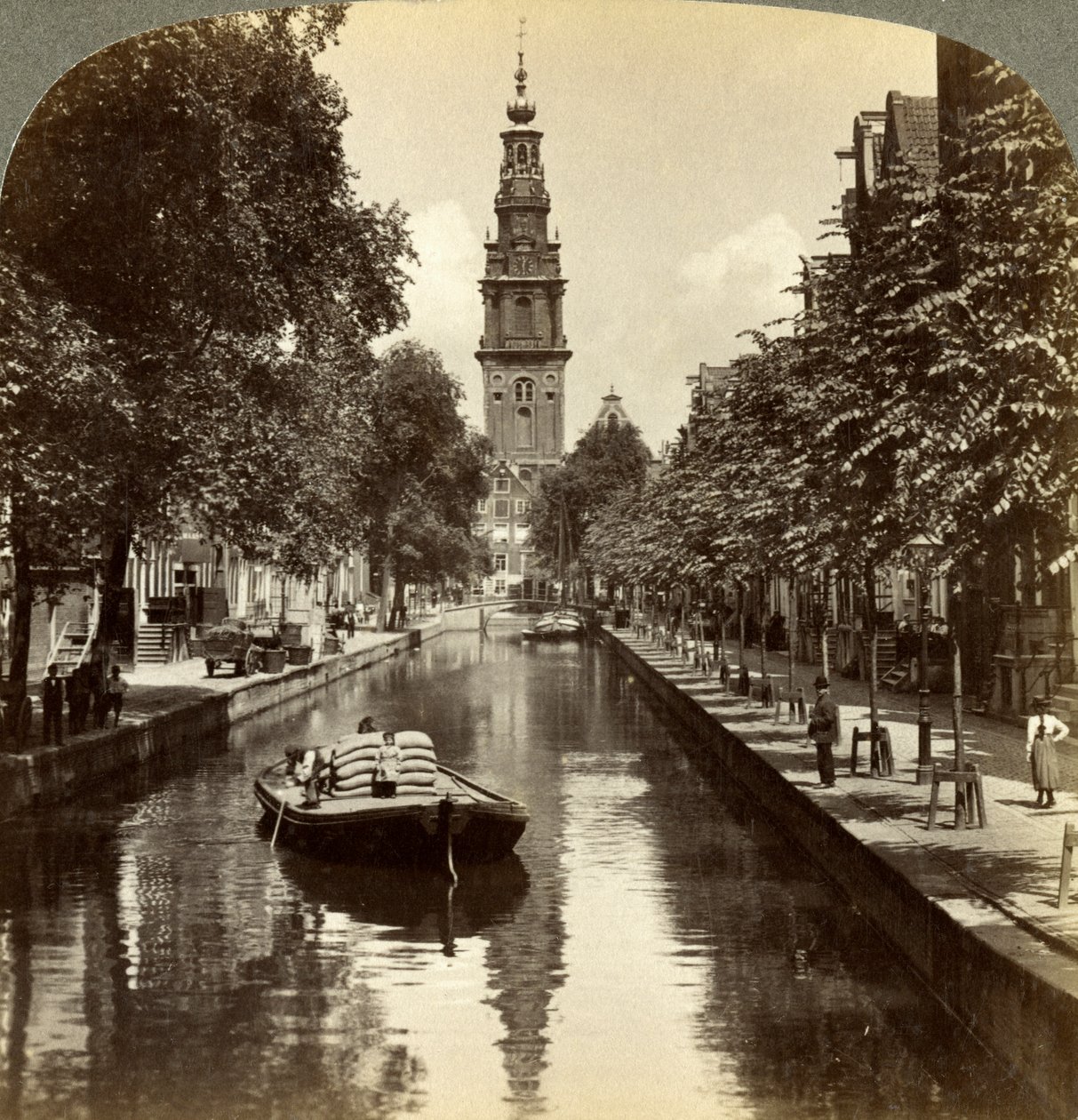 Canal, Ámsterdam, Países Bajos de Underwood and Underwood