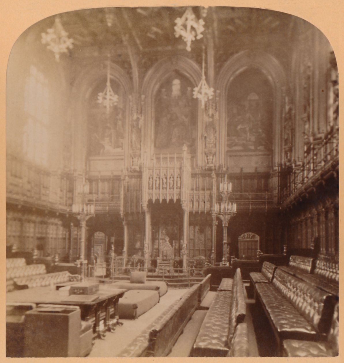 Casa de los Lores, Casas del Parlamento, Londres, Inglaterra, 1900 de Underwood and Underwood